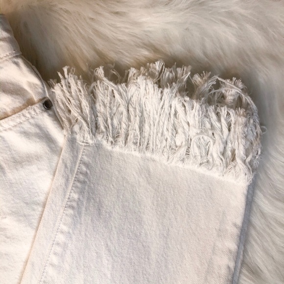 Anthropologie Hyphen Frayed White Jeans - Picture 2 of 6